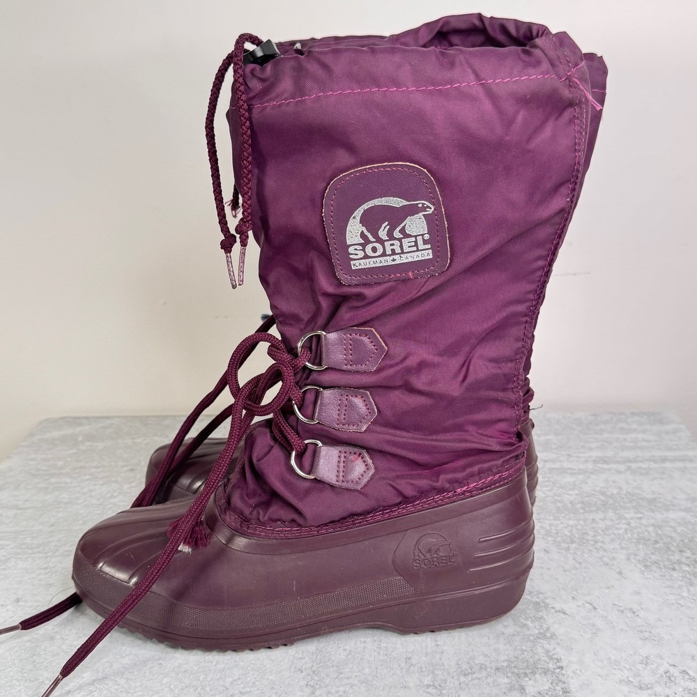 Sorel Purple Waterproof Snow Boots Women's Size 8 Winter Warm Insulated